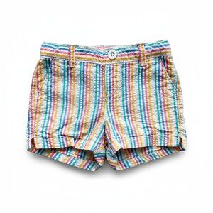 Old Navy Girls Kids Shorts Size 4 Rainbow Seersucker Beach Summer Travel Casual